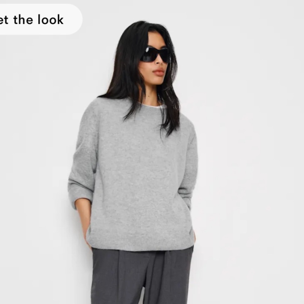 Reformation Cashmere Boyfriend Sweater Grey - Size M